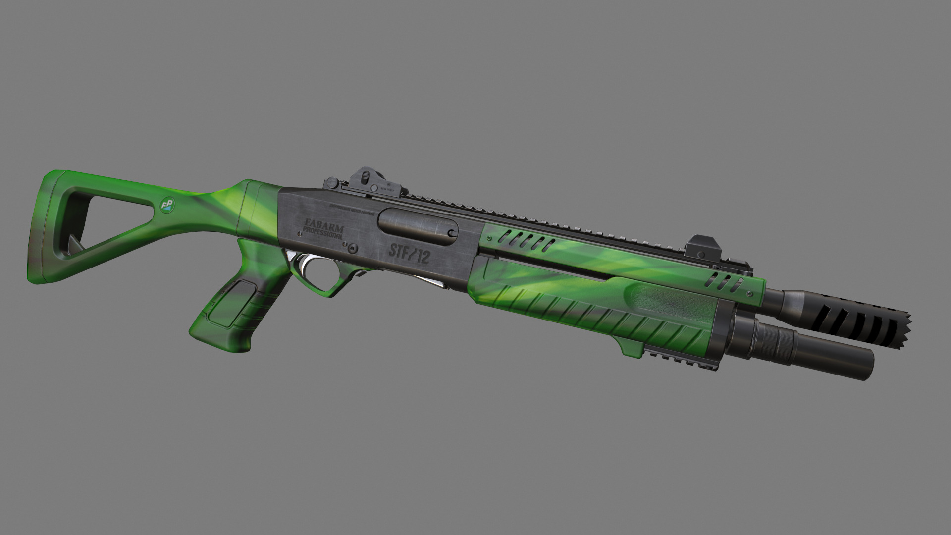 Fabarm STF12 short PBR Low-poly 3D model Low-poly 3D model_7