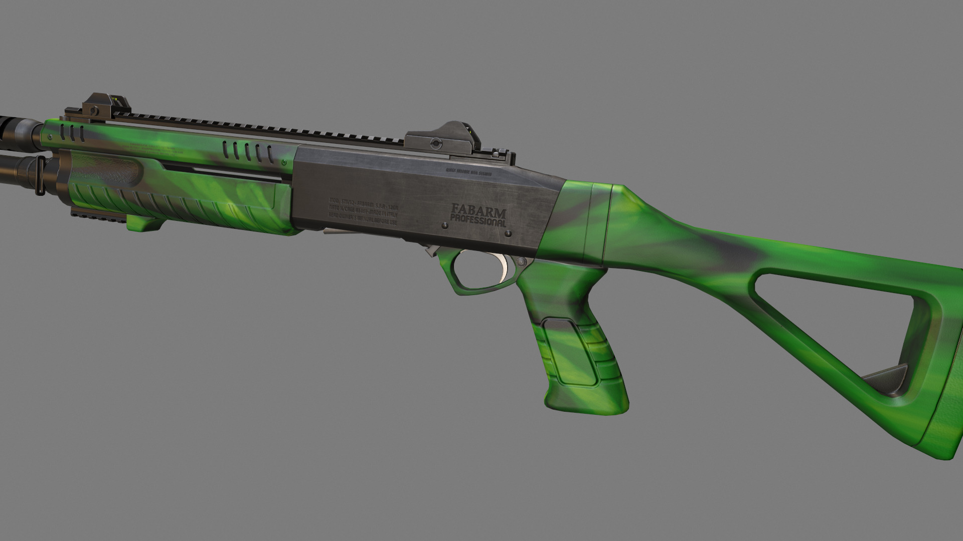 Fabarm STF12 short PBR Low-poly 3D model Low-poly 3D model_11