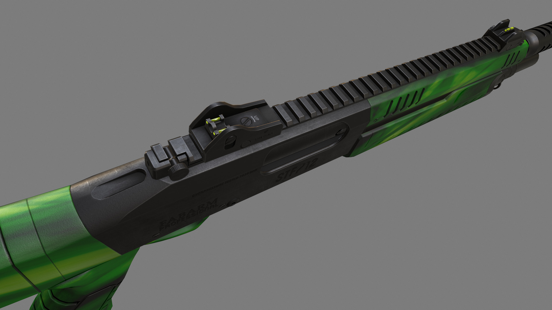 Fabarm STF12 short PBR Low-poly 3D model Low-poly 3D model_10