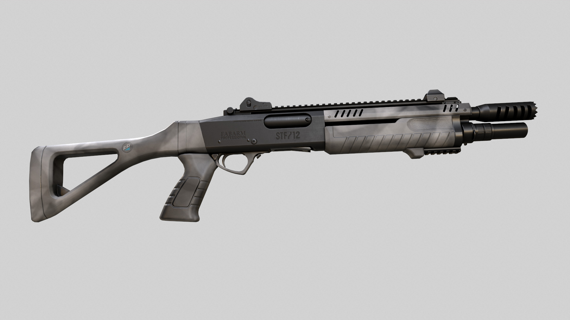 Fabarm STF12 short PBR Low-poly 3D model Low-poly 3D model_13