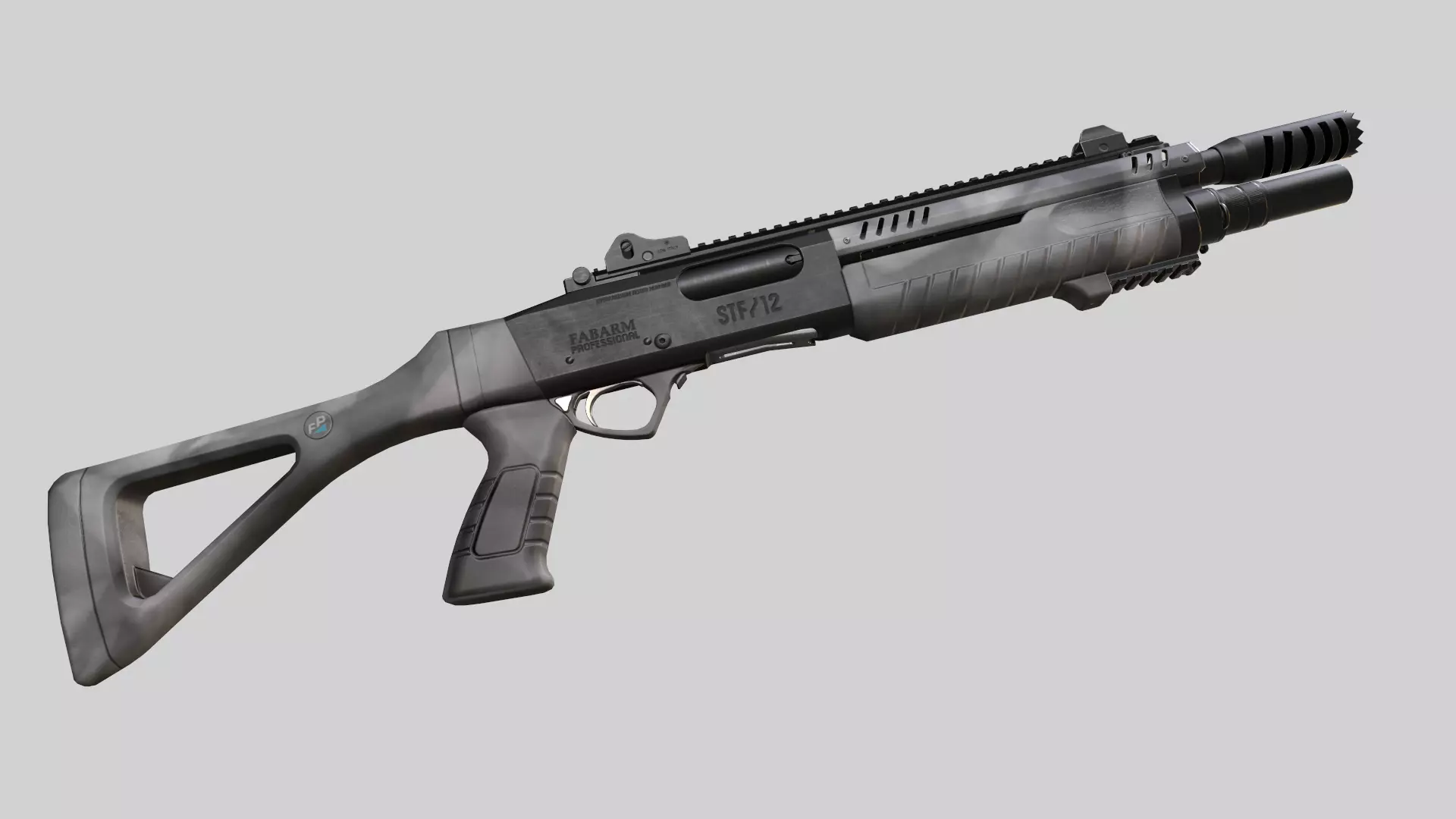 Fabarm STF12 short PBR Low-poly 3D model Low-poly 3D model_0