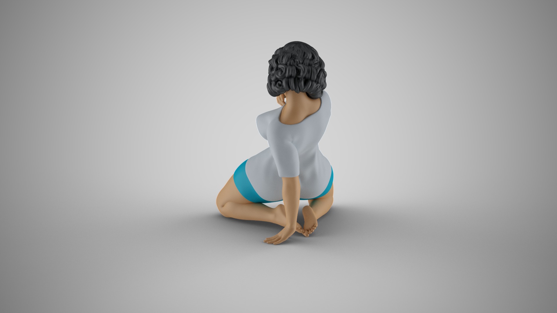 Woman Leaning Back with one Hand 3D print model_8