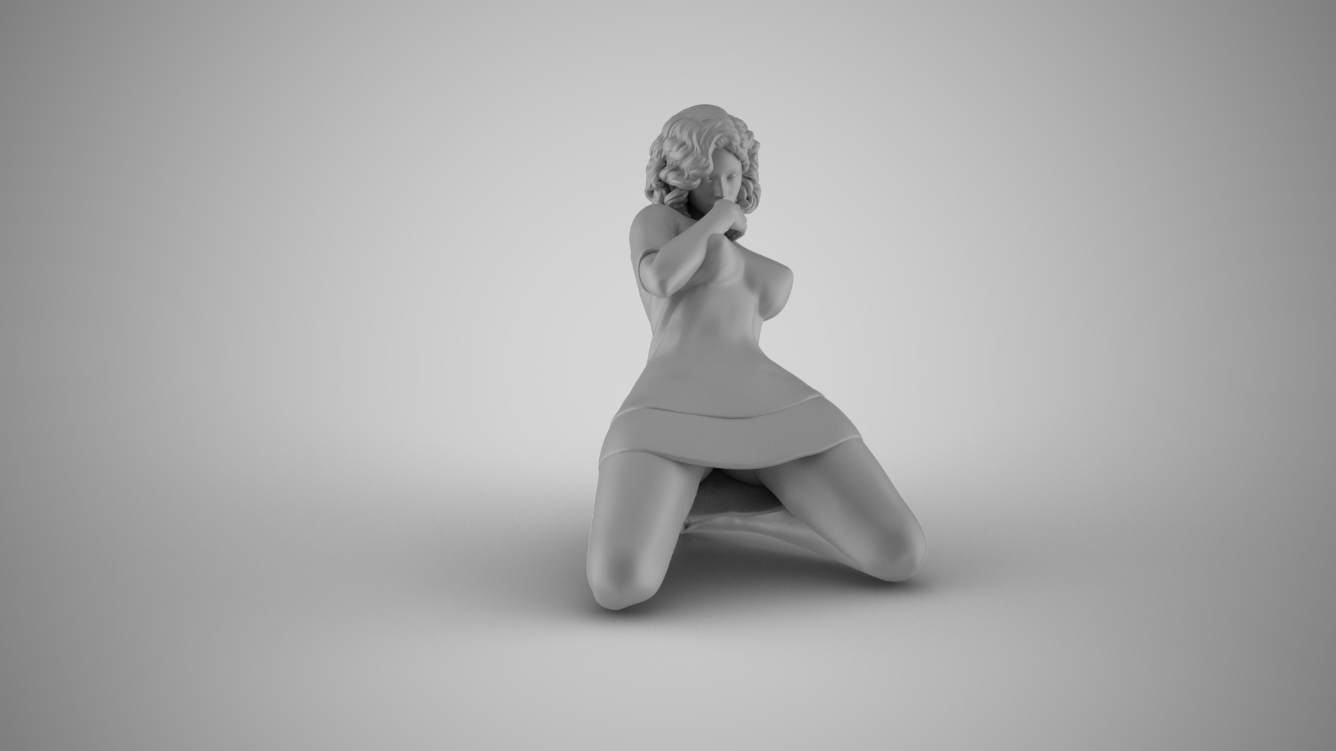 Woman Leaning Back with one Hand 3D print model_3