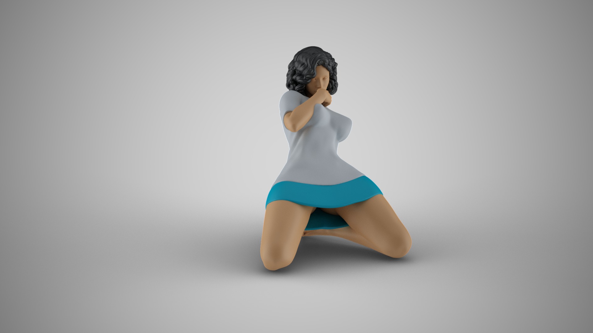 Woman Leaning Back with one Hand 3D print model_4