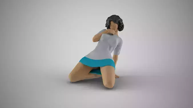 Woman Leaning Back with one Hand 3D print model