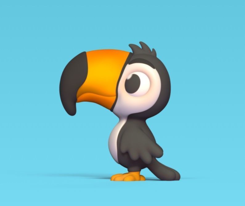 Cartoon Toucan 3D print model_2