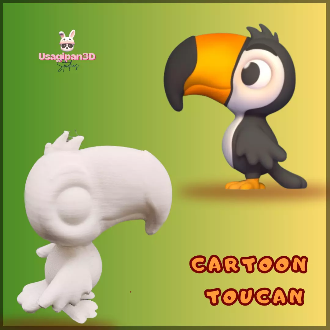 Cartoon Toucan 3D print model_0