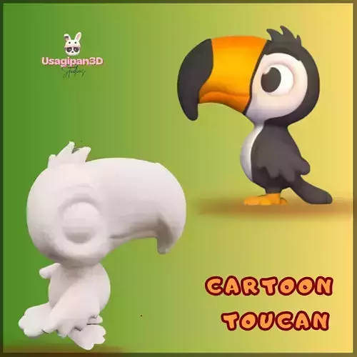 Cartoon Toucan 3D print model