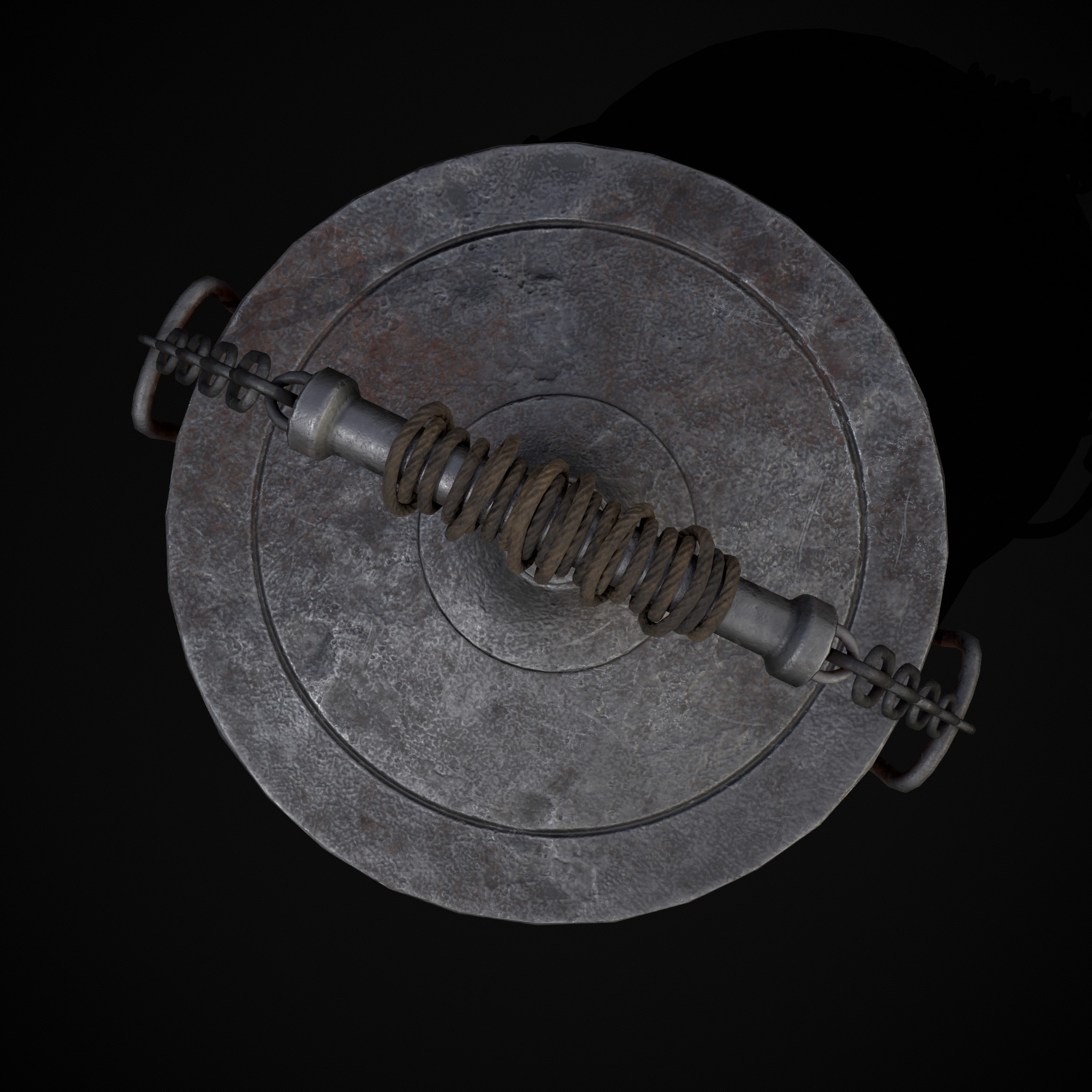 Metal Pot with Lid Low-poly 3D model_5