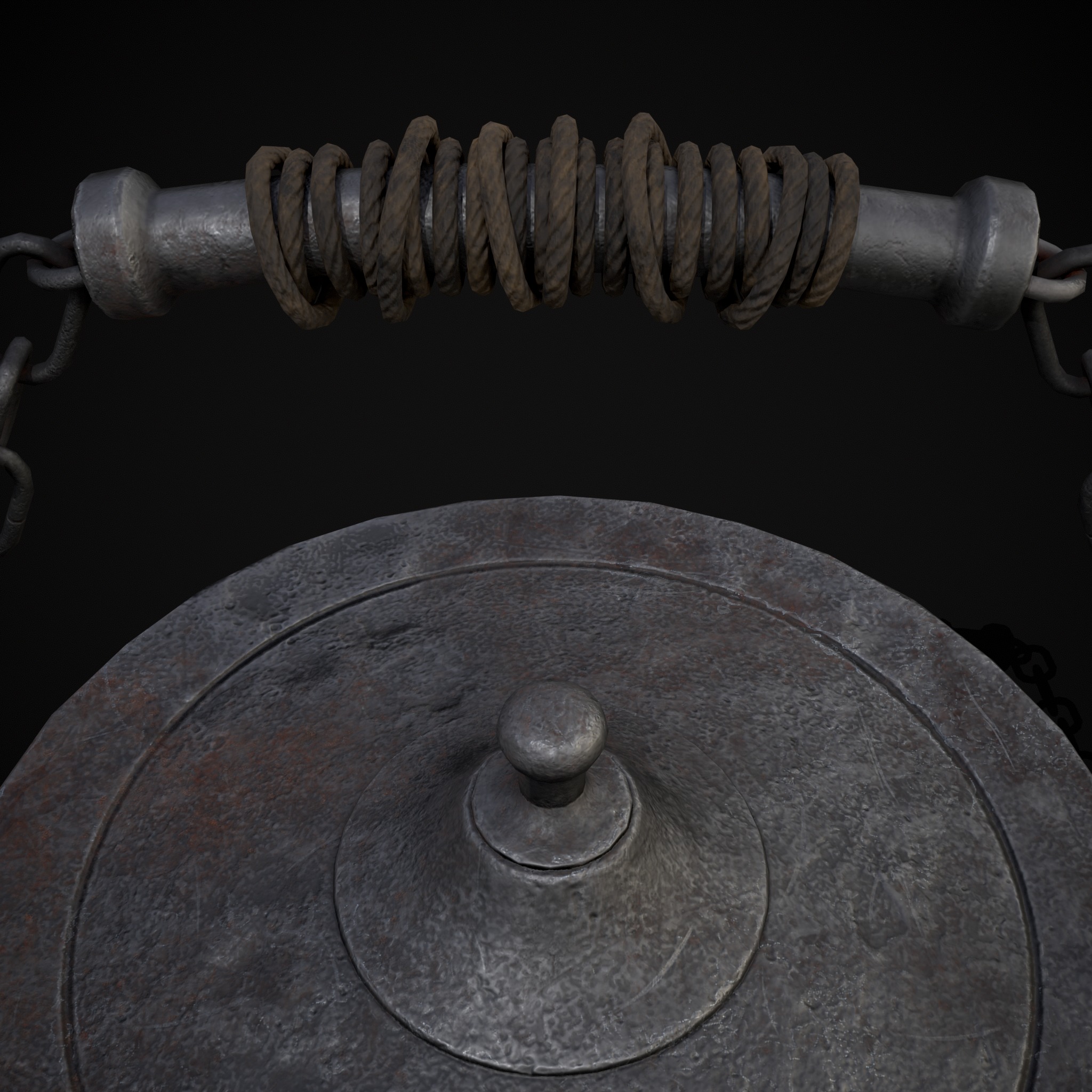Metal Pot with Lid Low-poly 3D model_13