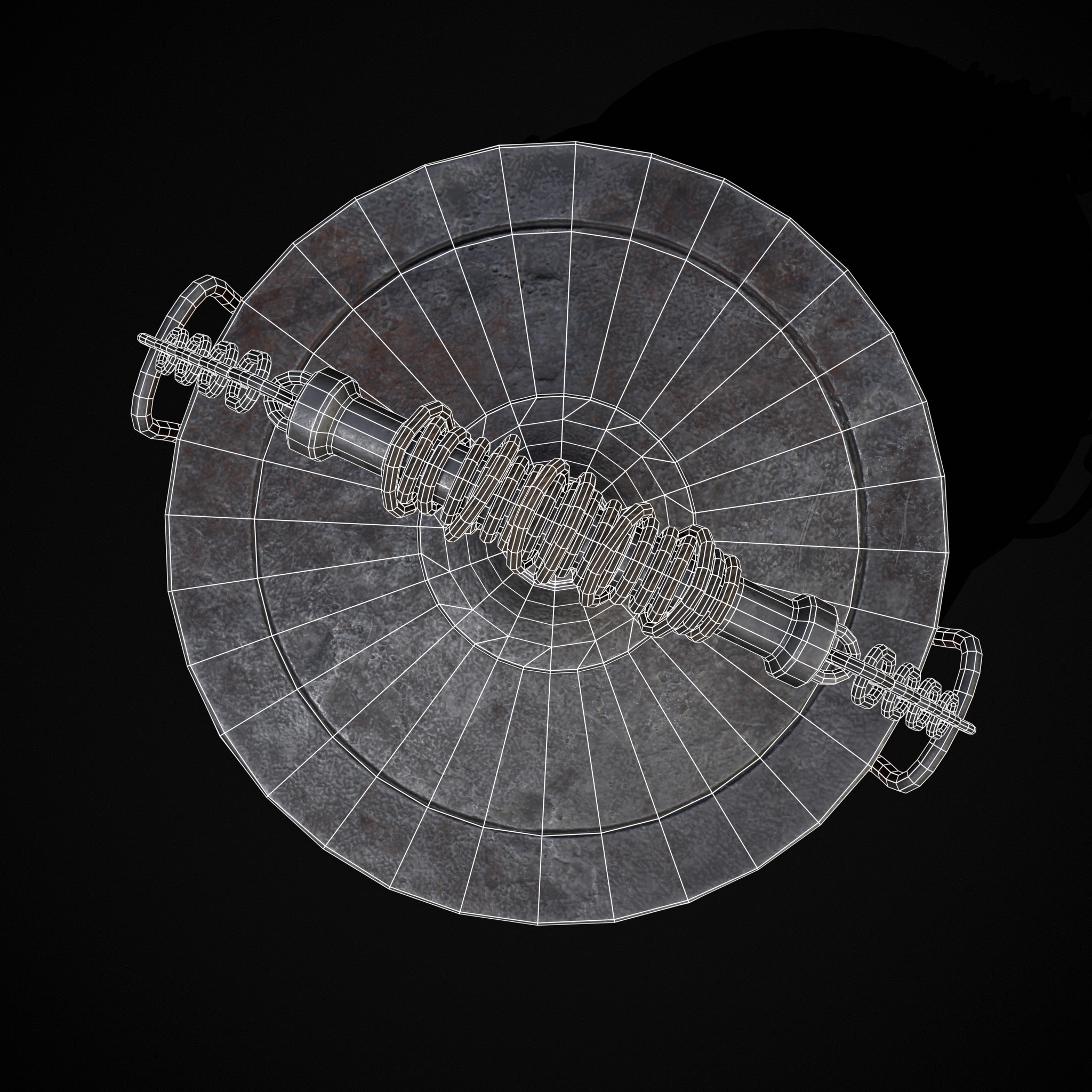 Metal Pot with Lid Low-poly 3D model_6