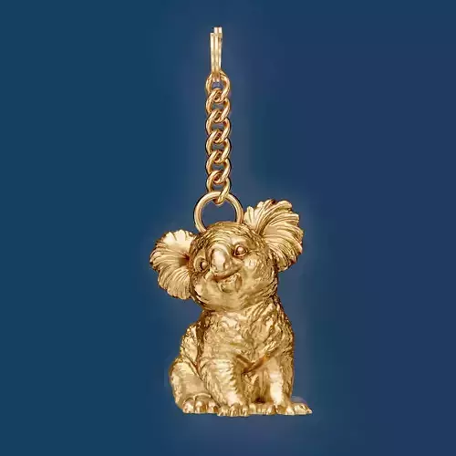 koala key holder silver gold jewelry printable 3d model