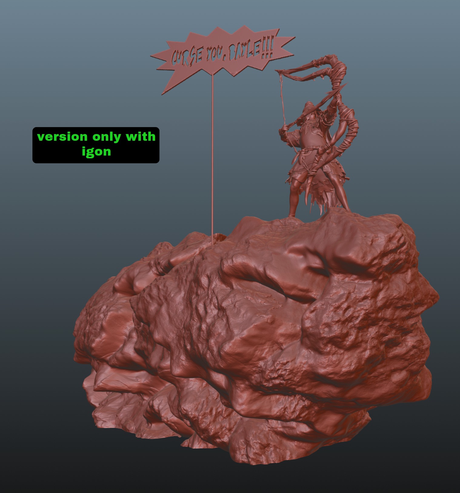 Elden Ring Bayle the Dread vs Igon Diorama and standalone 3D print model_3