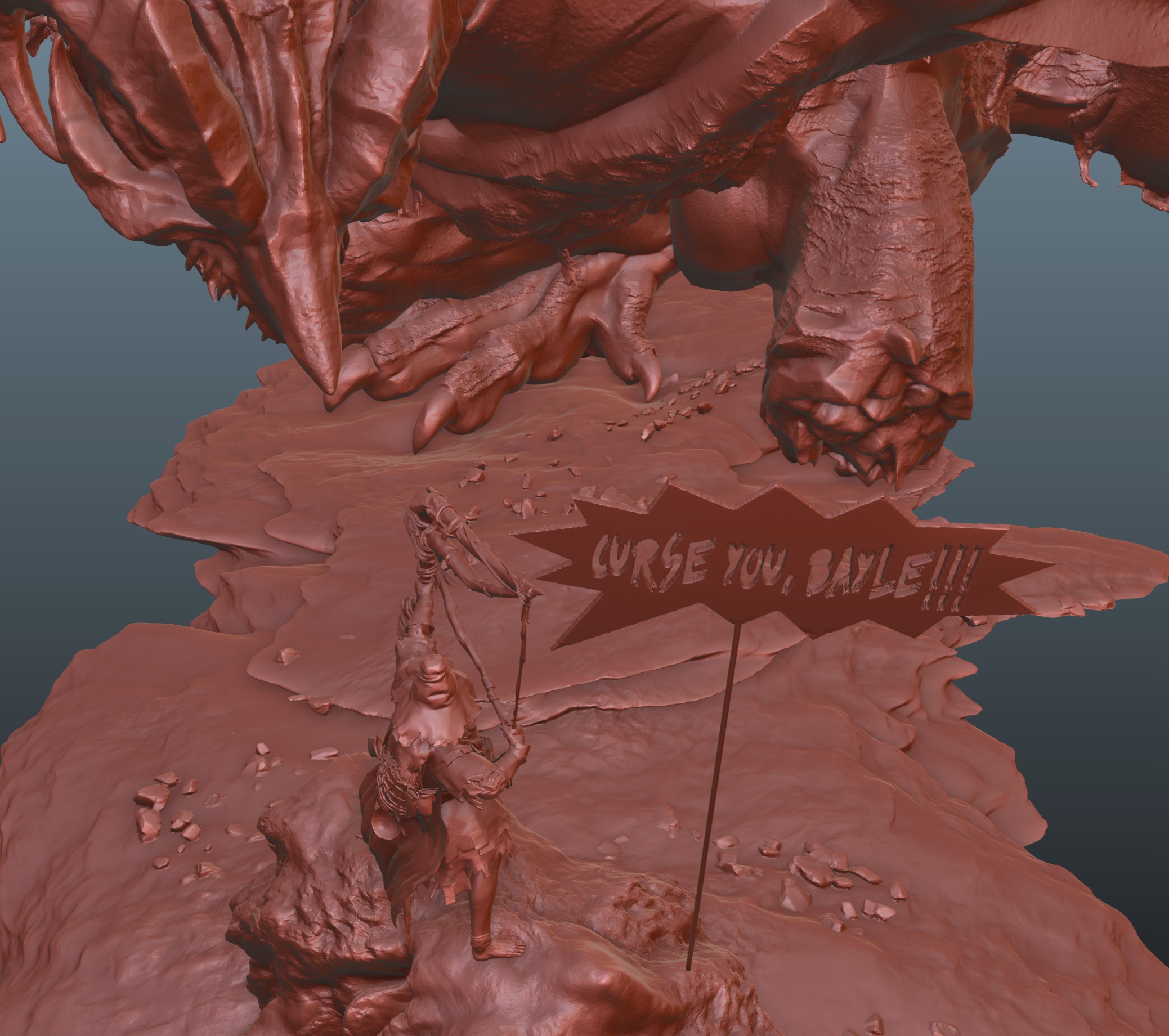 Elden Ring Bayle the Dread vs Igon Diorama and standalone 3D print model_11