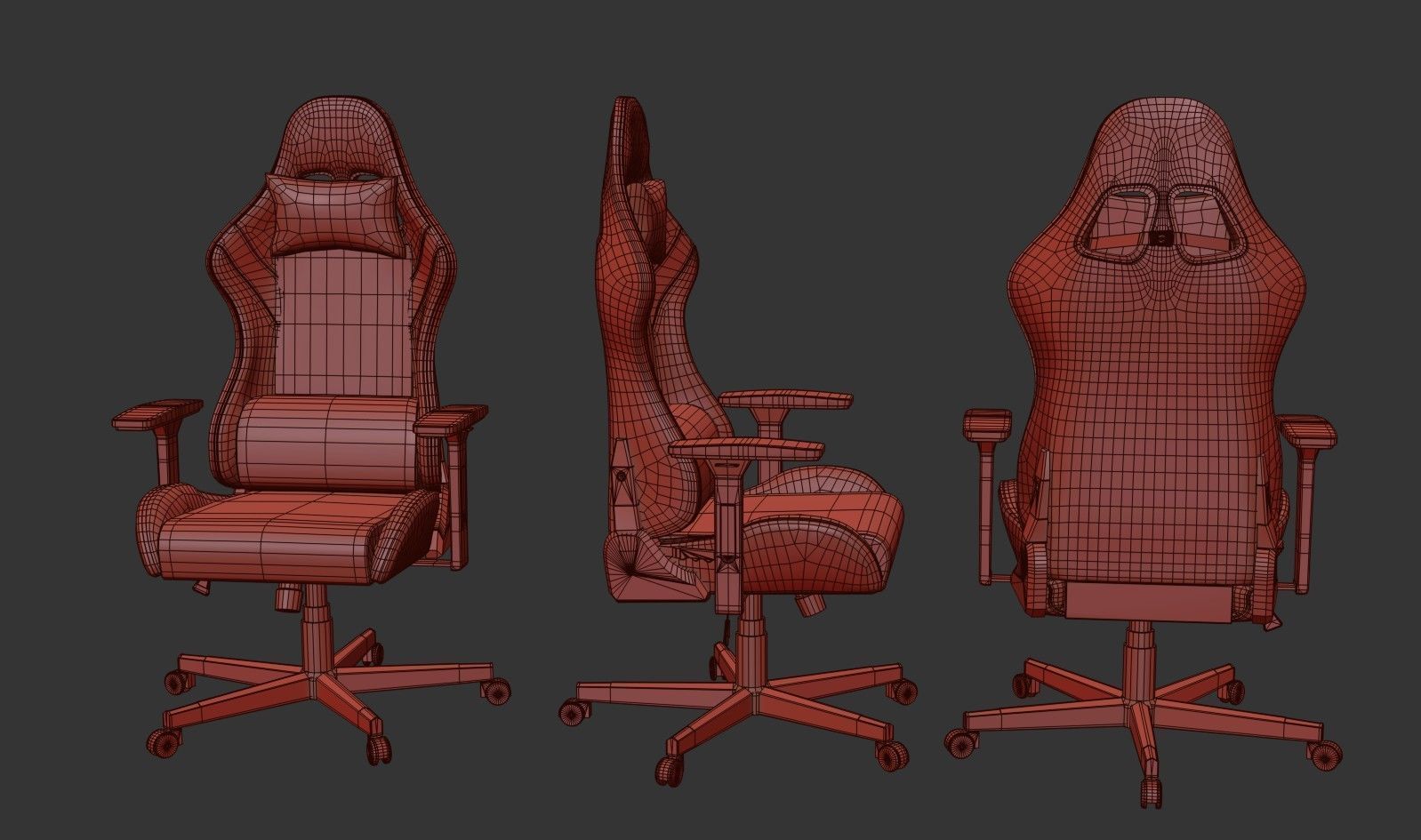   Gaming Chair Packages Low-poly 3D model_28