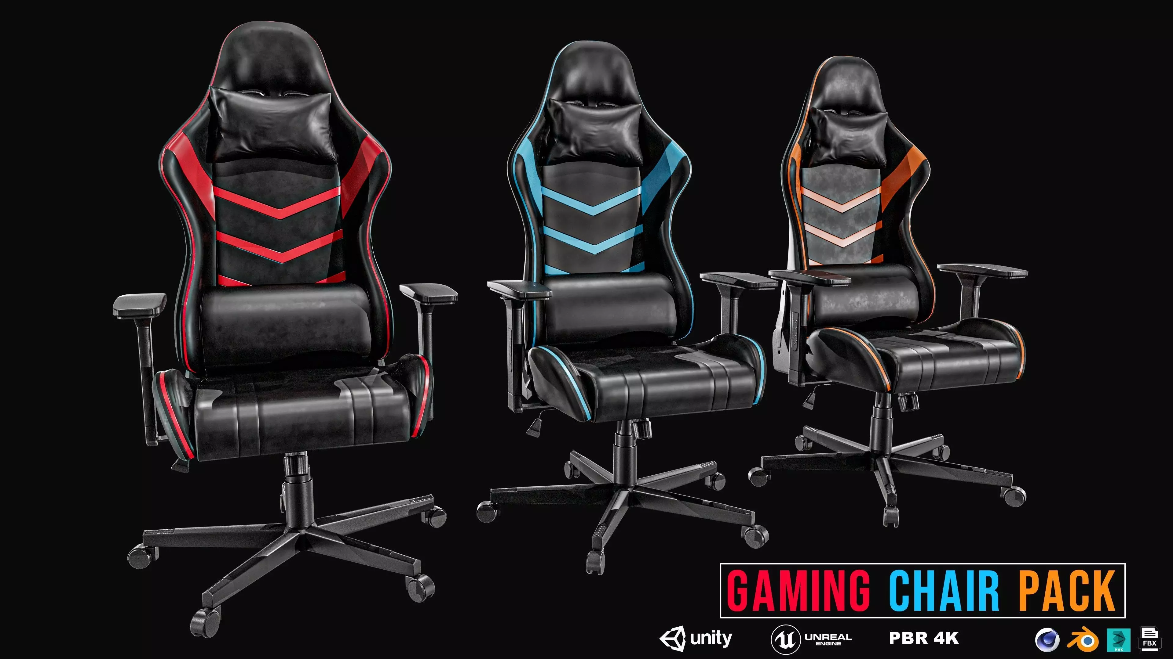   Gaming Chair Packages Low-poly 3D model_0