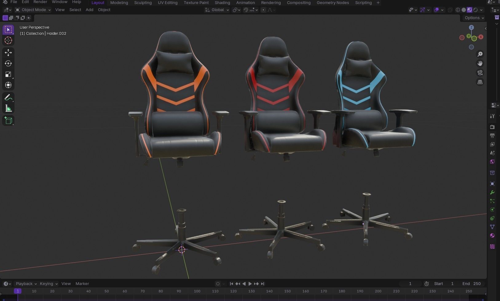   Gaming Chair Packages Low-poly 3D model_24