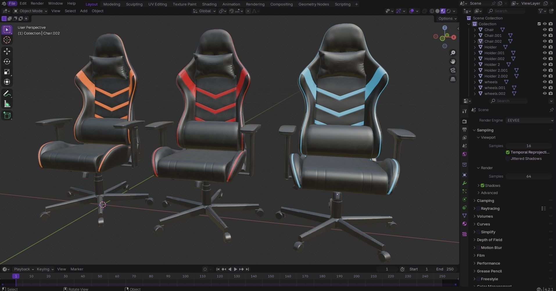   Gaming Chair Packages Low-poly 3D model_21
