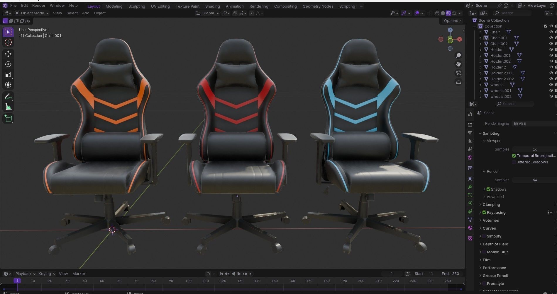   Gaming Chair Packages Low-poly 3D model_22