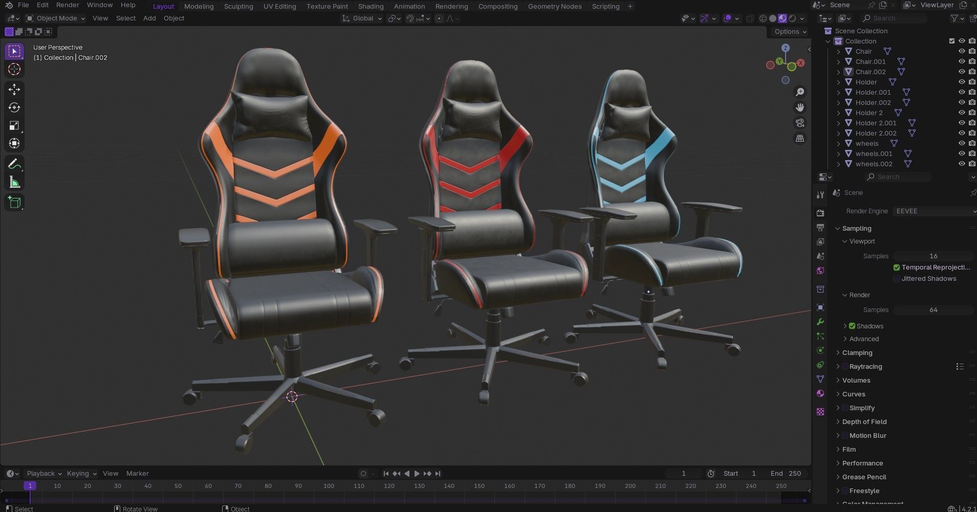   Gaming Chair Packages Low-poly 3D model_23