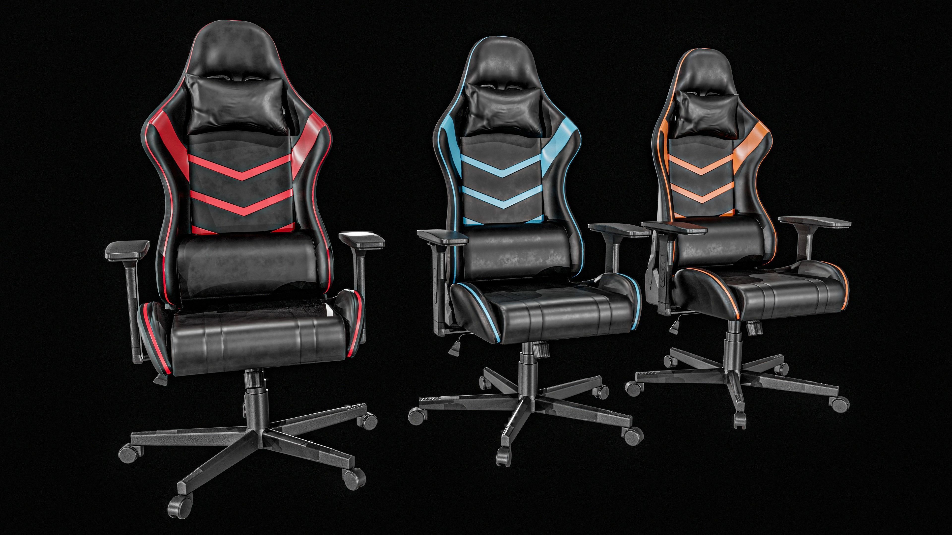   Gaming Chair Packages Low-poly 3D model_2