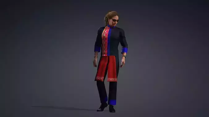 Boy full suit hmong fashions 3D model