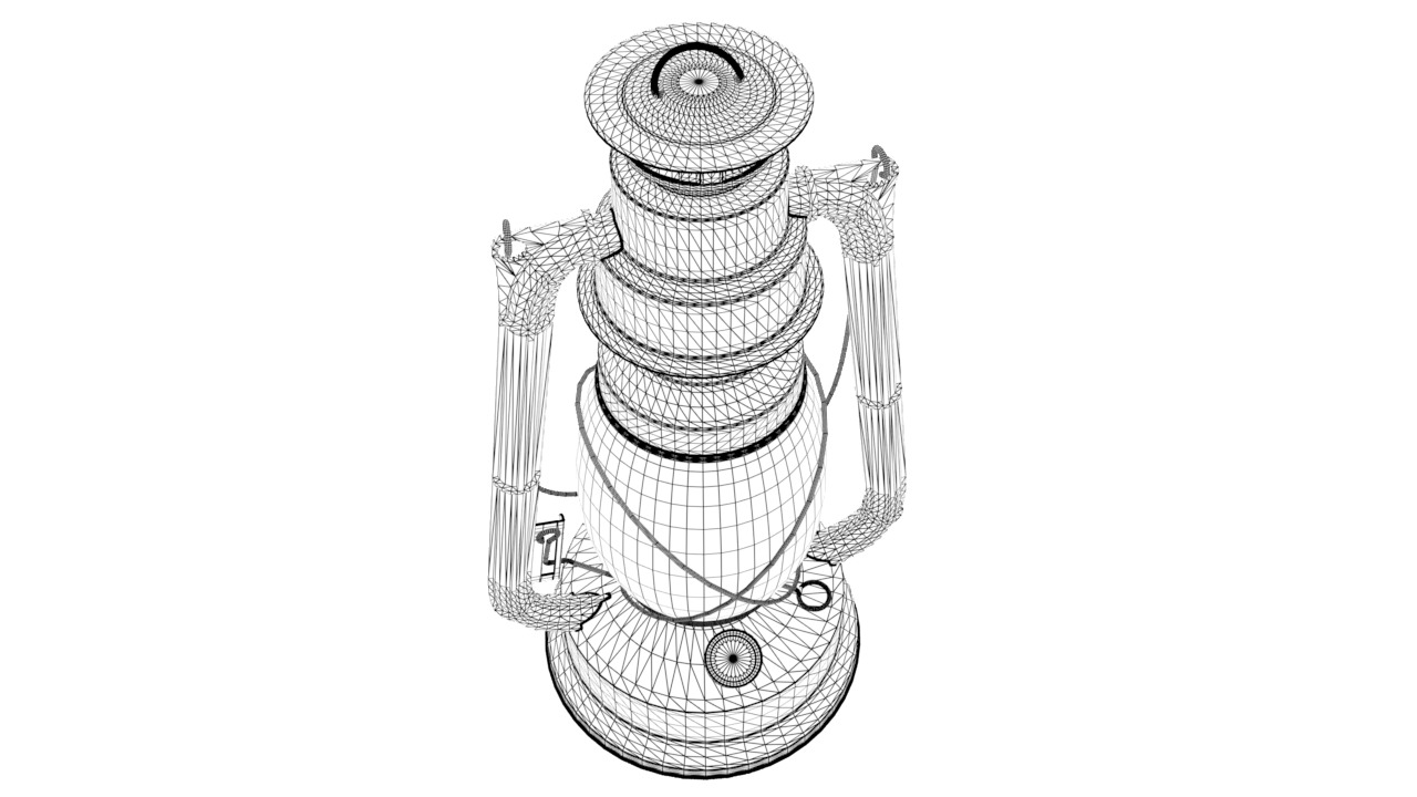 Old Lantern hurricane 3d model Low-poly 3D model_5