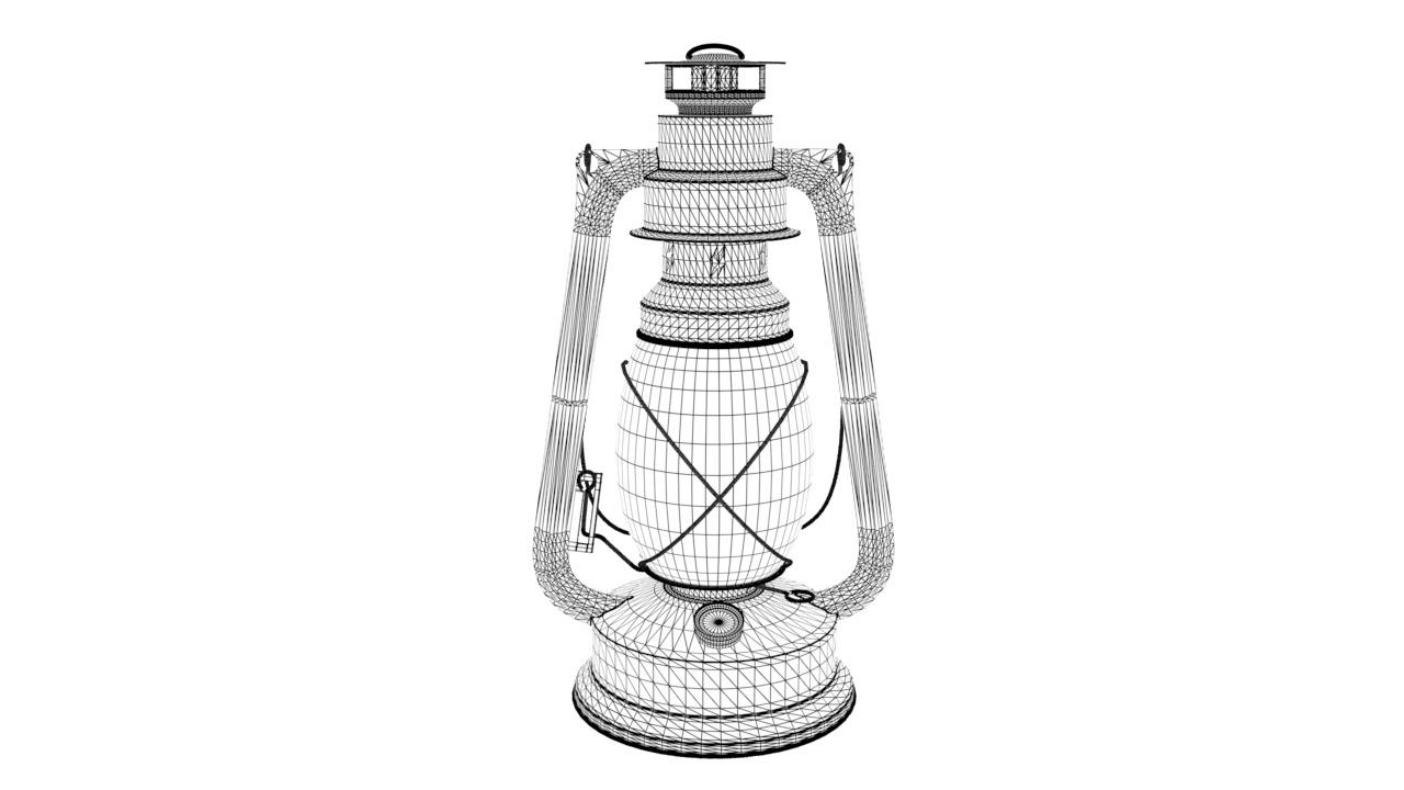 Old Lantern hurricane 3d model Low-poly 3D model_6