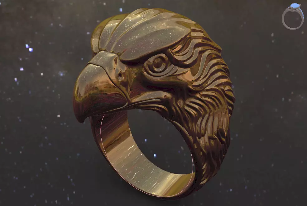 anillo Aguila 3D print model_1
