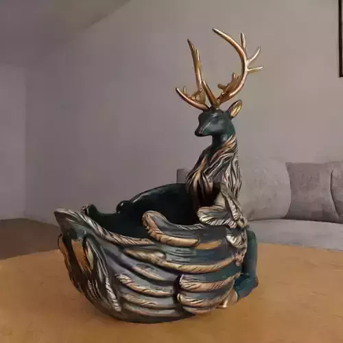 deer planter - vase - garden urn - candy dish - candle holder