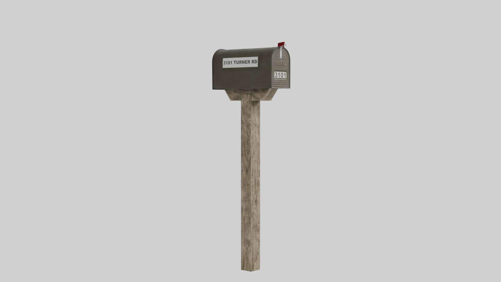 Mailbox with 4K Textures Low-poly 3D model_4