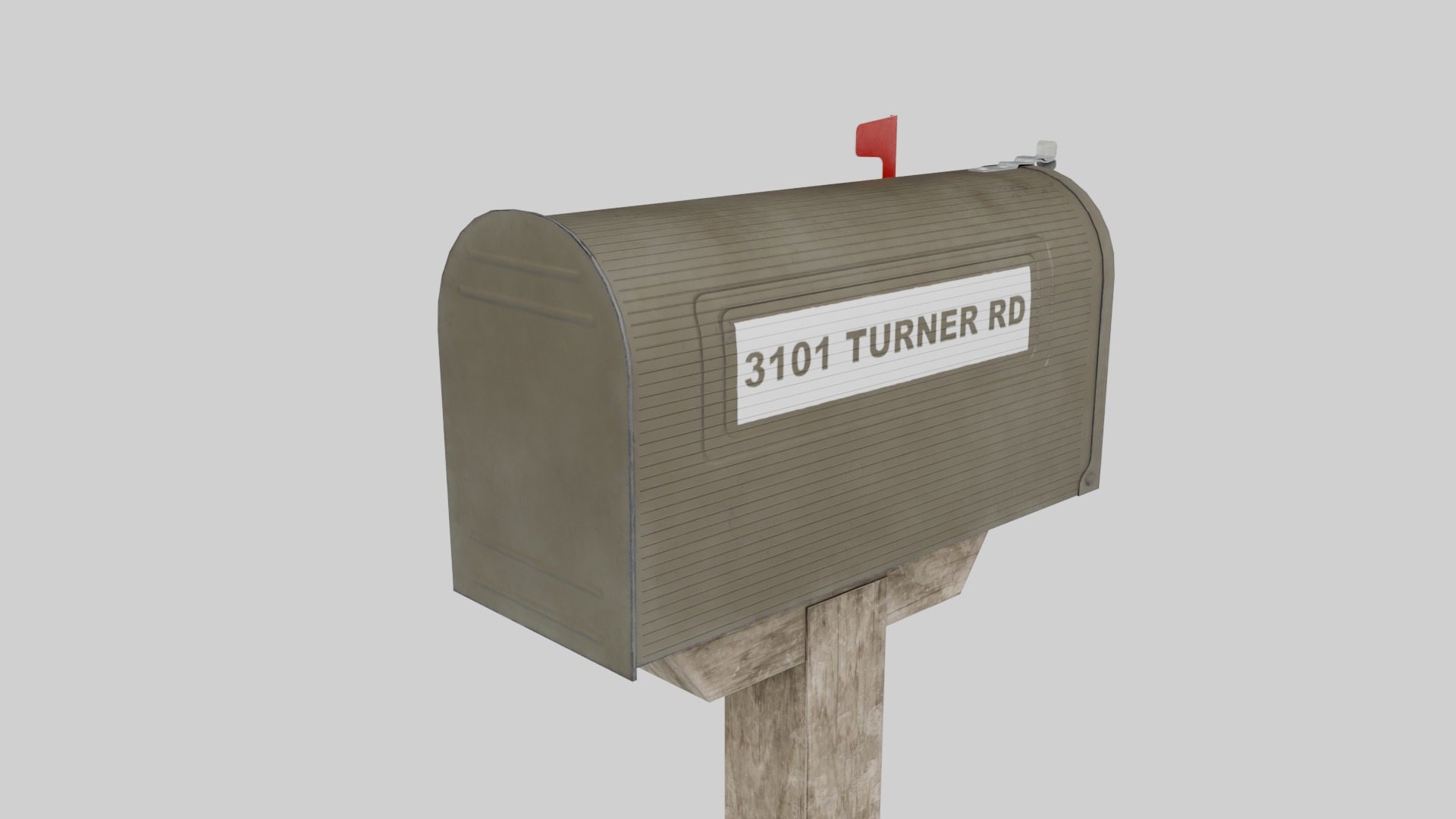 Mailbox with 4K Textures Low-poly 3D model_10