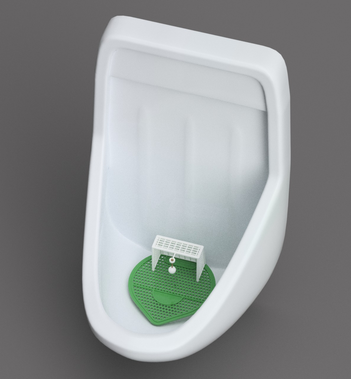 Urinal Gate with Splash Pad 3D print model_1