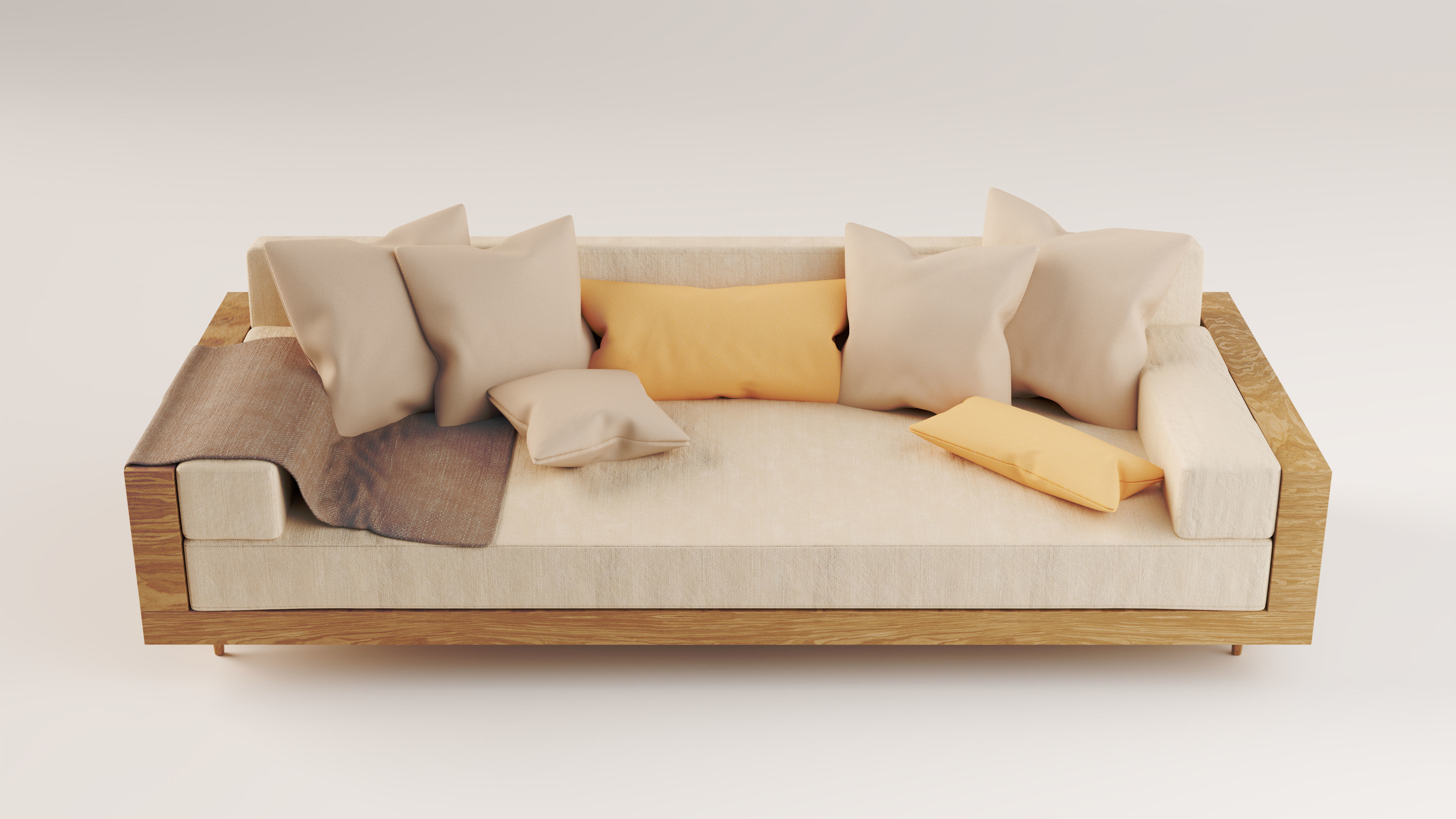 Modern 3 Seater Sofa 3D model_3