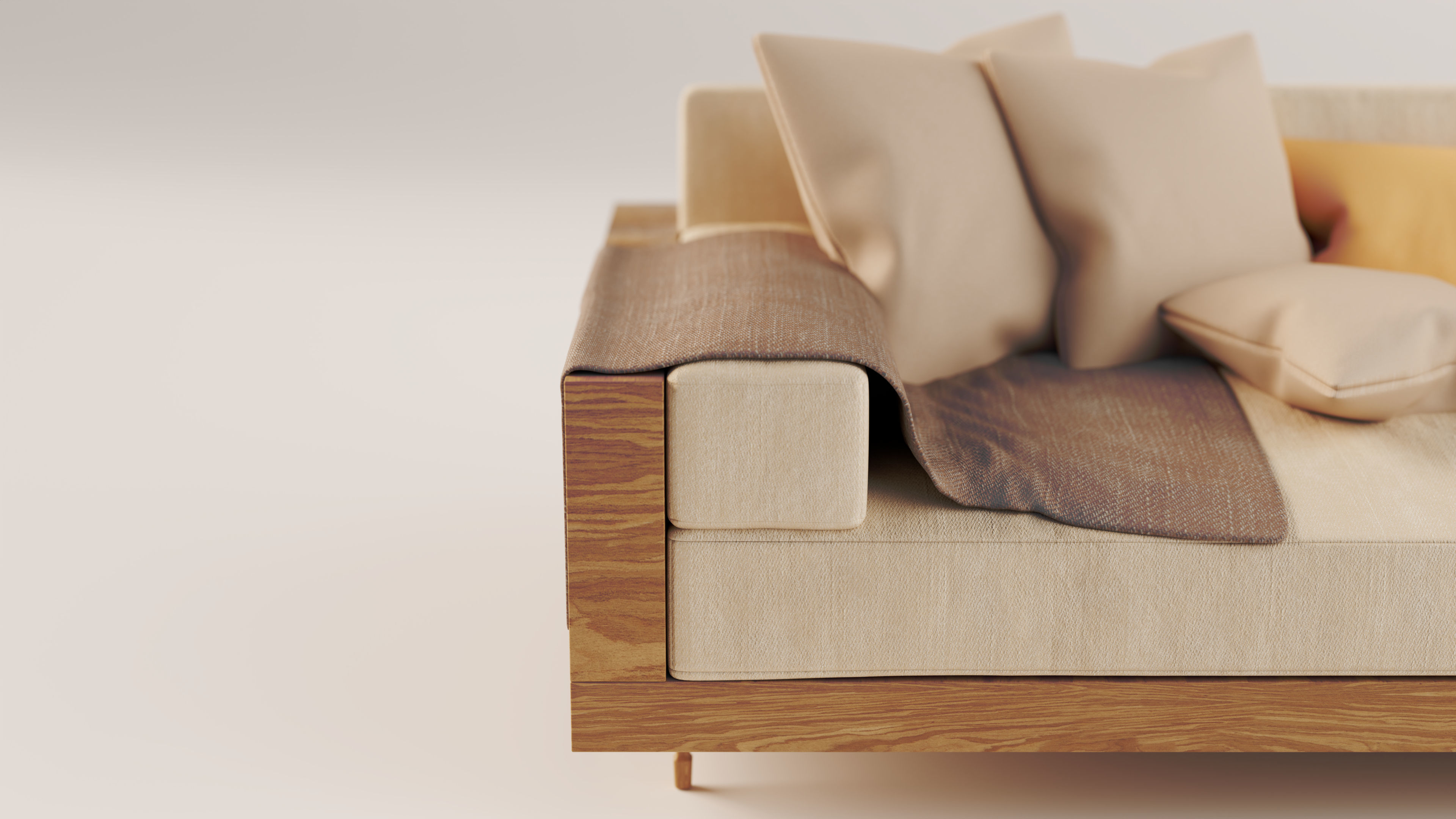 Modern 3 Seater Sofa 3D model_5