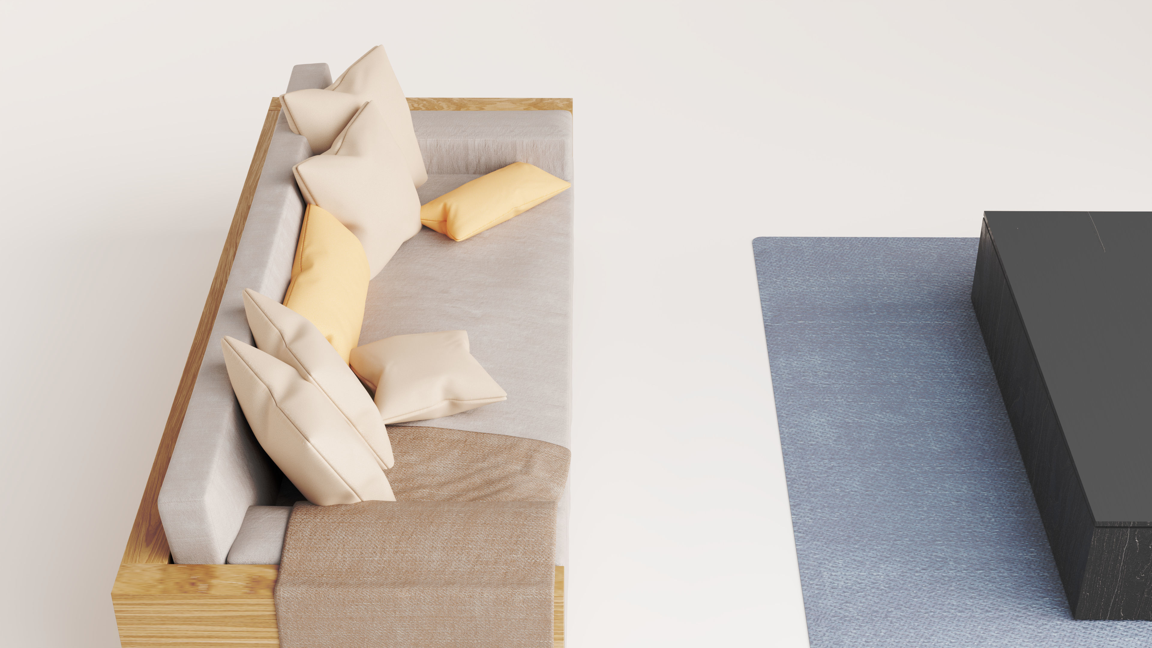 Modern 3 Seater Sofa 3D model_2