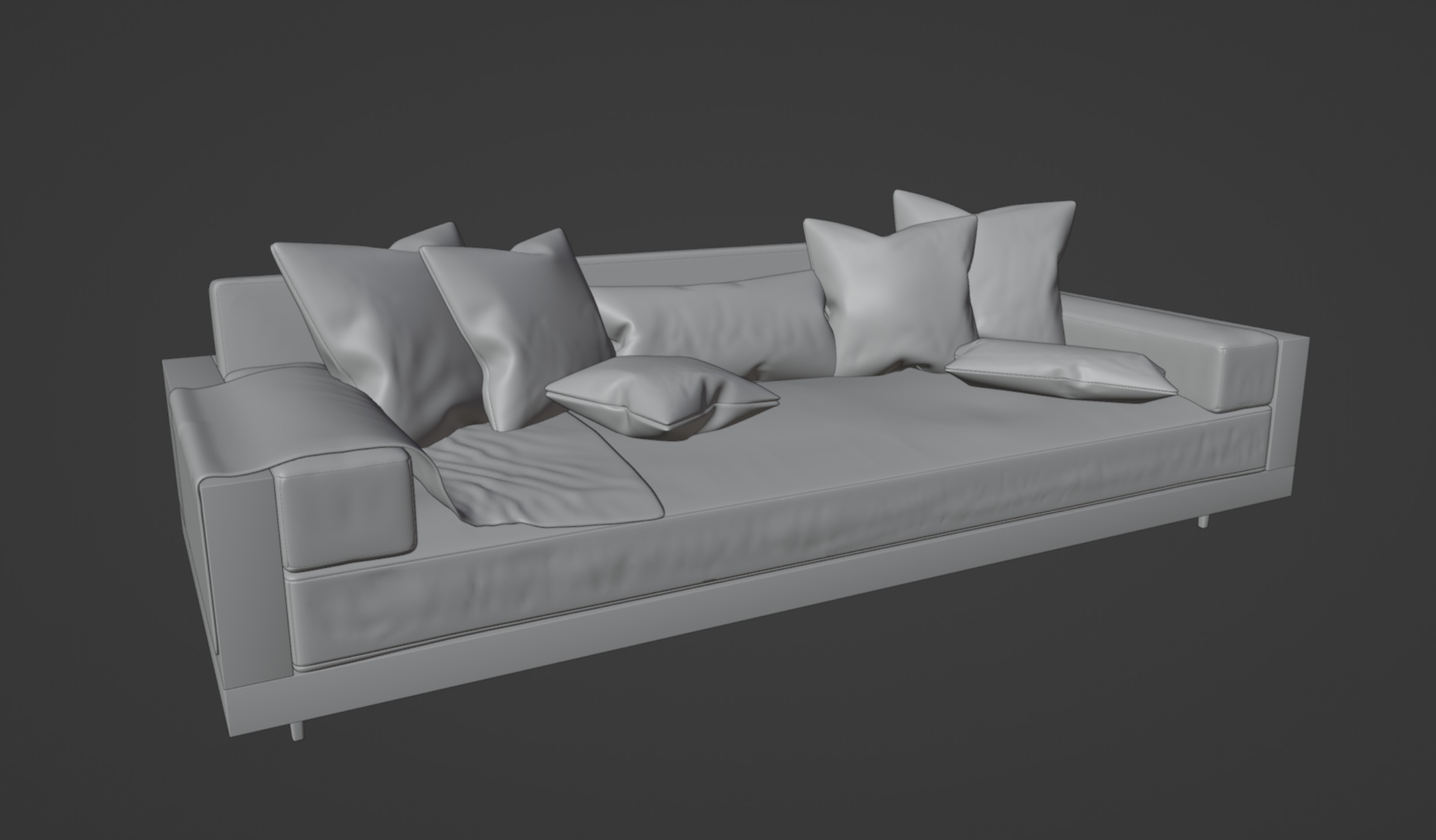 Modern 3 Seater Sofa 3D model_6