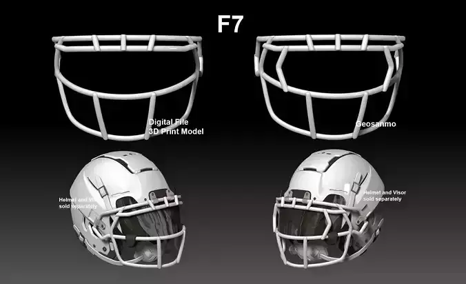 Facemask pack II for NFL Schutt F7 Geosanmo Helmet 