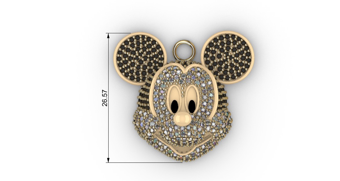 dijes- Colgante mickey mouse dibujo animado -v- 3D print model_6