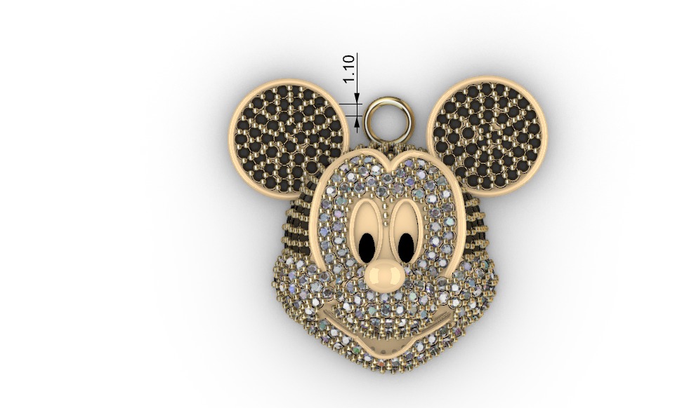 dijes- Colgante mickey mouse dibujo animado -v- 3D print model_5