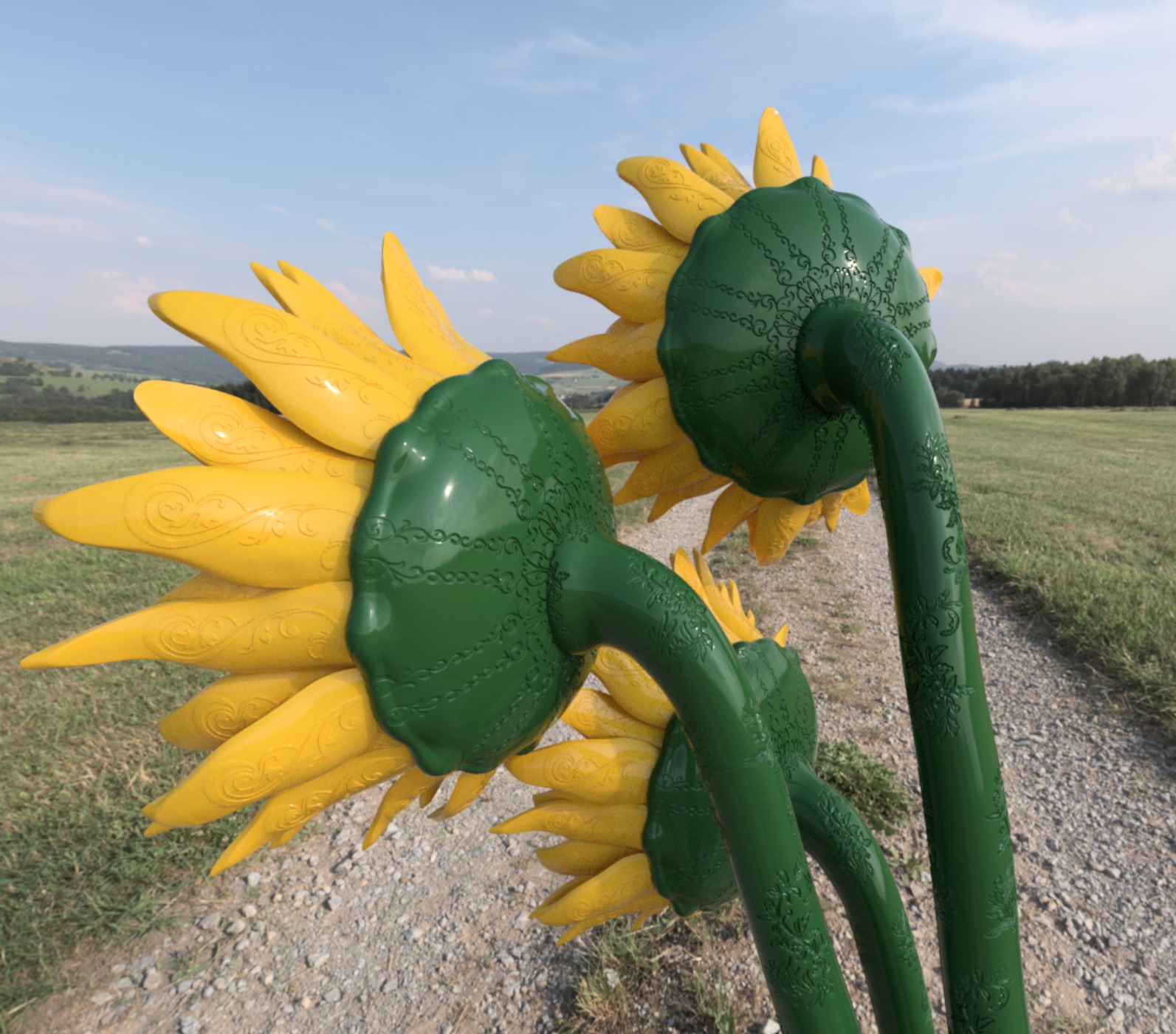 Skull Sunflowers of Emotions Halloween 2024 3D print model_6