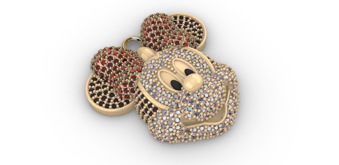 dijes- Colgante minnie mouse dibujo animado -v- 3D print model_3