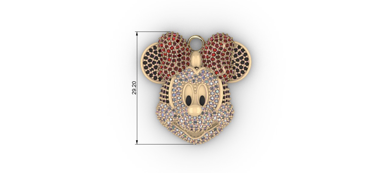 dijes- Colgante minnie mouse dibujo animado -v- 3D print model_4