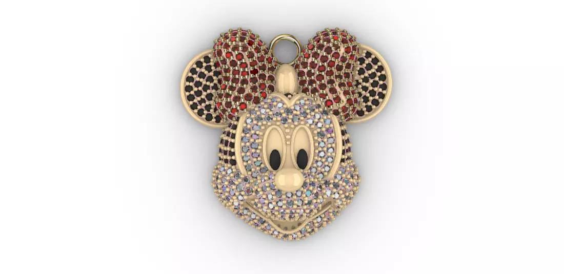 dijes- Colgante minnie mouse dibujo animado -v- 3D print model_0