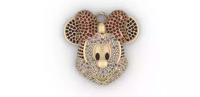 dijes- Colgante minnie mouse dibujo animado  -v- 3D print model