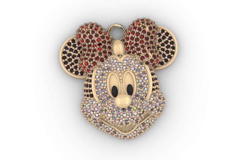 dijes- Colgante minnie mouse dibujo animado -v- 3D print model_2
