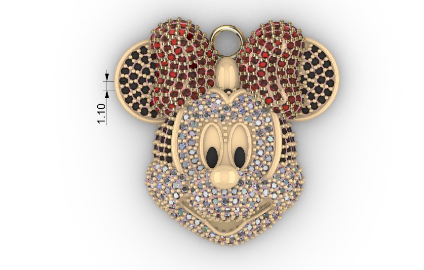 dijes- Colgante minnie mouse dibujo animado -v- 3D print model_5