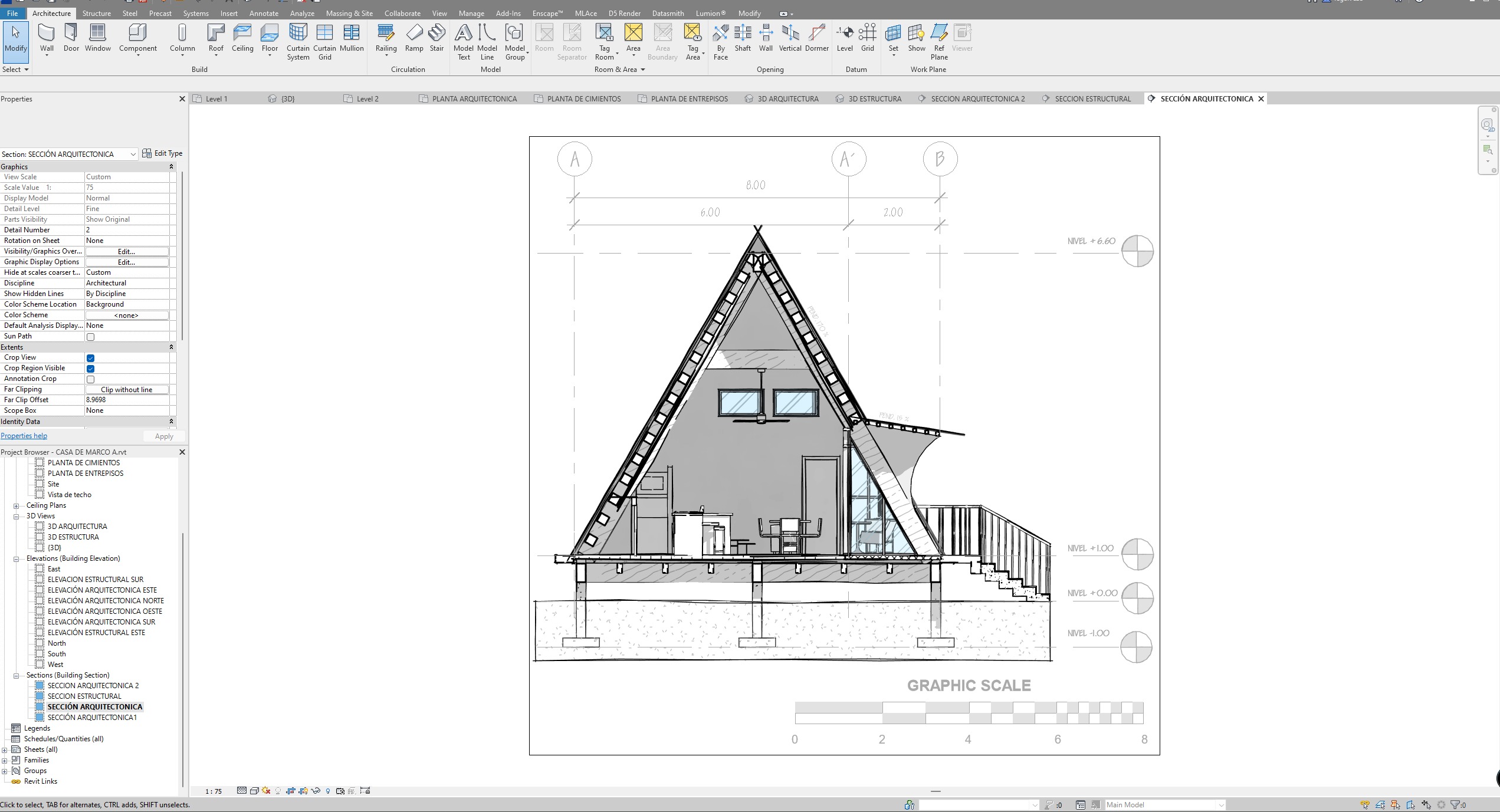 A-Frame House Model with Detailed Architectural and Structural 3D model_21