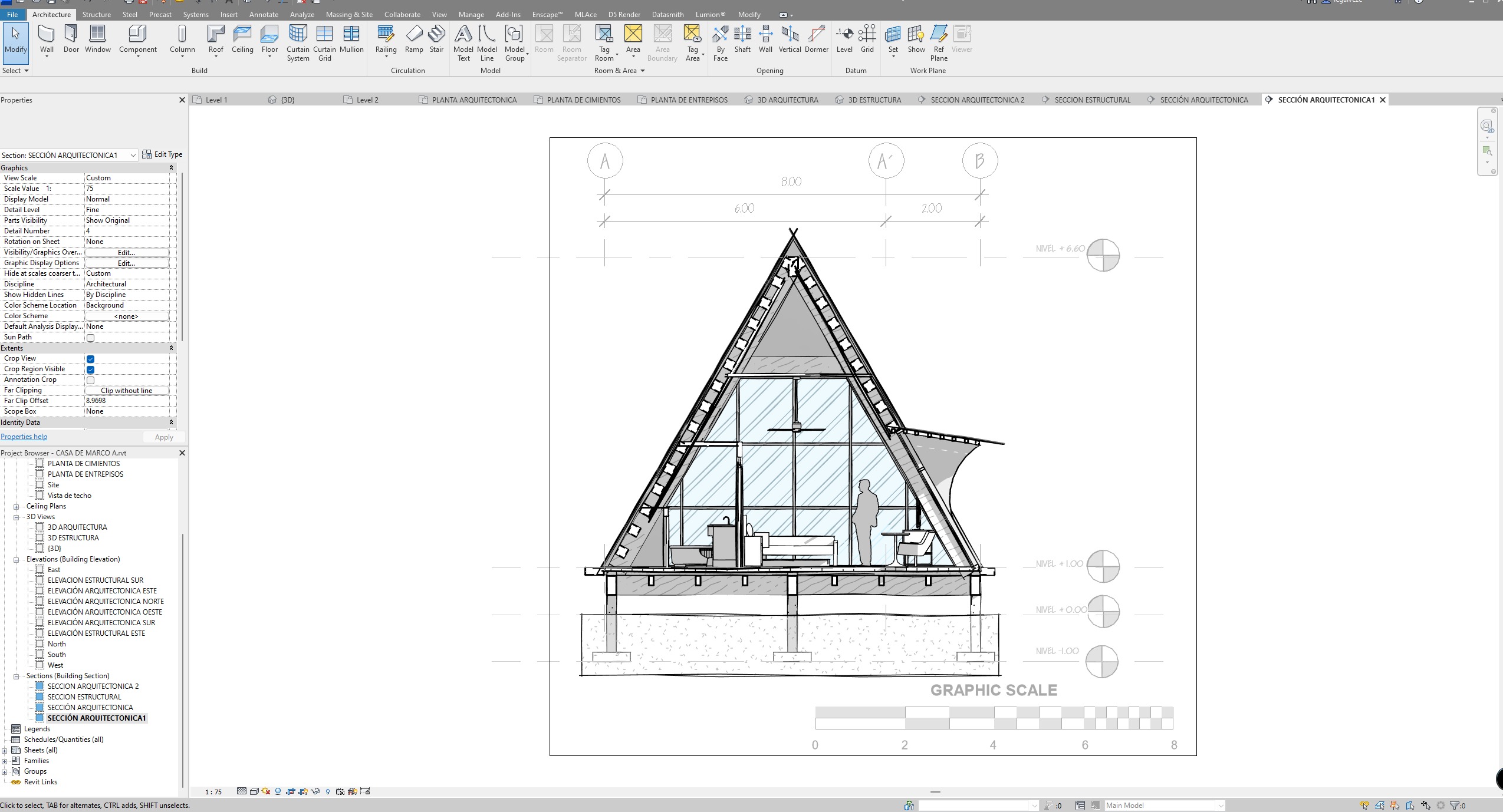 A-Frame House Model with Detailed Architectural and Structural 3D model_15