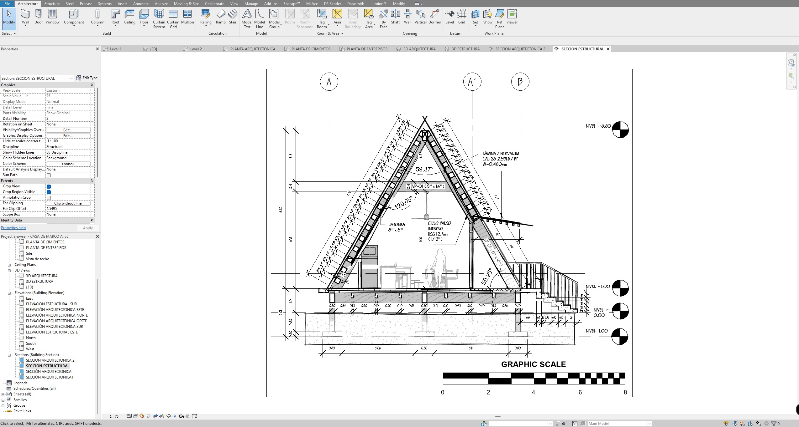 A-Frame House Model with Detailed Architectural and Structural 3D model_12